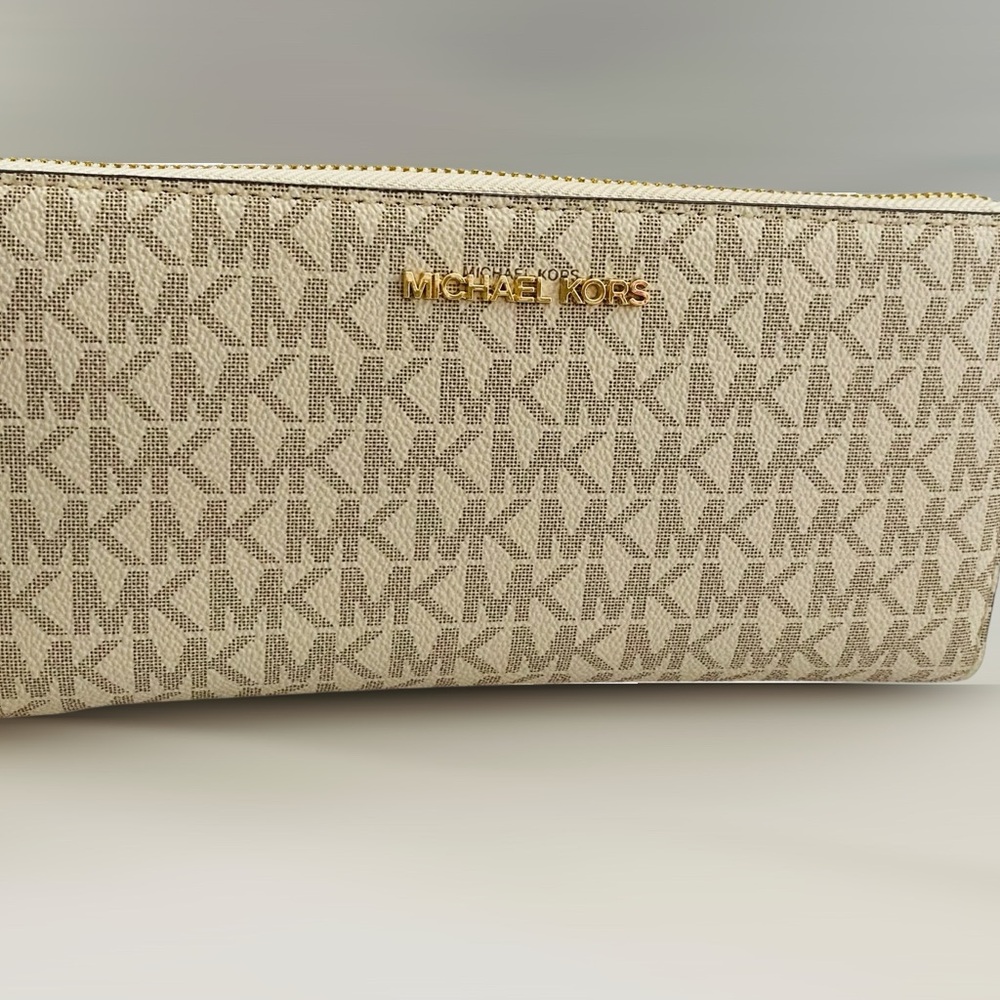 Michael Kors Tan Monogram Pouch